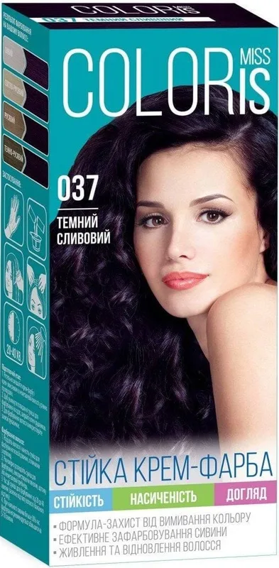 Фарба для волосся Miss Coloris 037 Темний сливовий