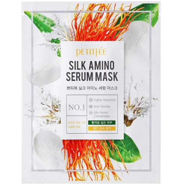 Petitfee&Koelf Silk Amino Serum Mask - Тканинна маска для обличчя з протеїнами шовку