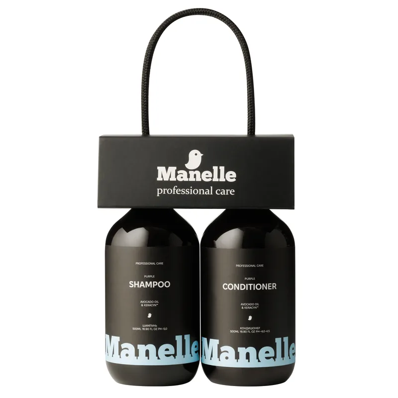 Duet set Manelle Professional Care Avocado Oil & Keracyn™ Purple Shampoo + Conditioner 500+500 ml