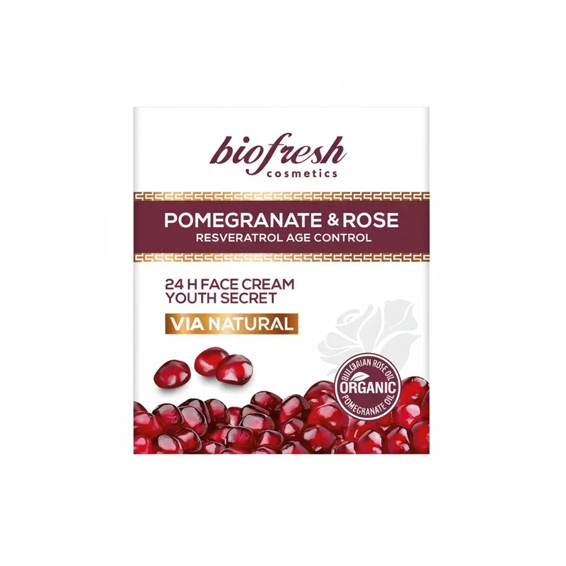 24-годинний відновлювальний крем Via Natural Pomegranate & Rose від BioFresh 100 мл