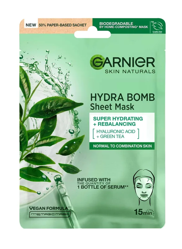 Тканинна маска для обличчя Garnier Skin Naturals Зволоження та Свіжість