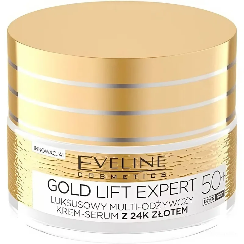 Мультипоживний крем-сироватка Eveline Gold Lift Expert 50+ 50 мл