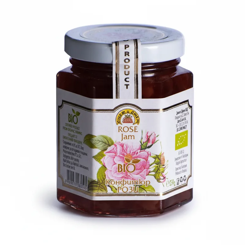 Органічний джем із 40% пелюсток болгарської троянди Jam & Jam Bio 230 г