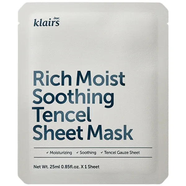 Klairs Rich Moist Soothing Tencel Sheet Mask - Зволожуюча і заспокійлива тканинна маска