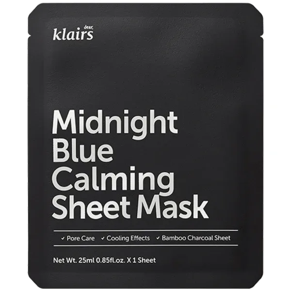 Klairs Midnight Blue Calming Sheet Mask - Очищаюча і заспокійлива тканинна маска
