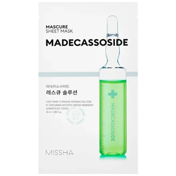 Тканинна маска для обличчя з мадекассосідом Missha Mascure Rescue Solution Sheet Mask Madecassoside, 27 мл