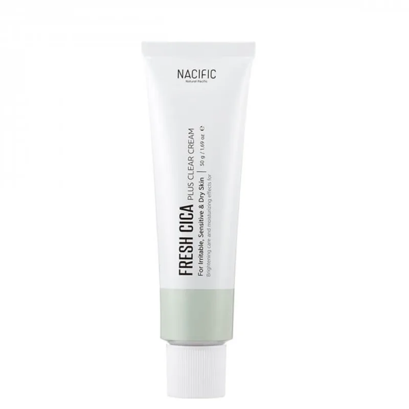 Nacific Fresh Cica Plus Clear Cream 50 г — Заспокійливий крем для обличчя для чутливої ​​та проблемної шкіри