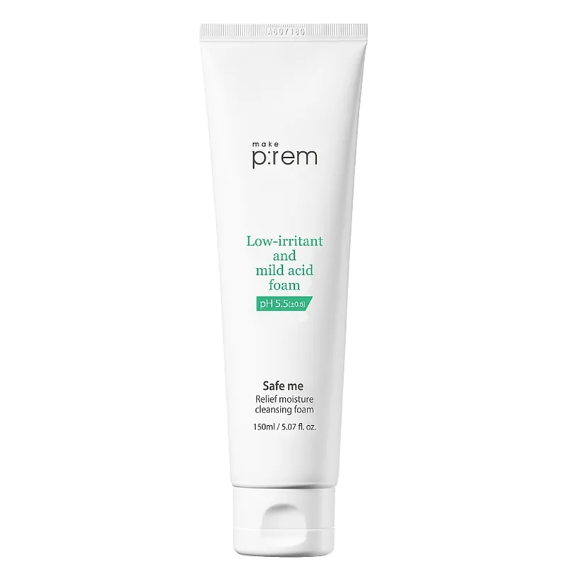 Make P:rem Safe Me Relief Moisture Cleansing Foam 150 мл — М’яка пінка для вмивання з шавлією та екстрактом арктичної малини