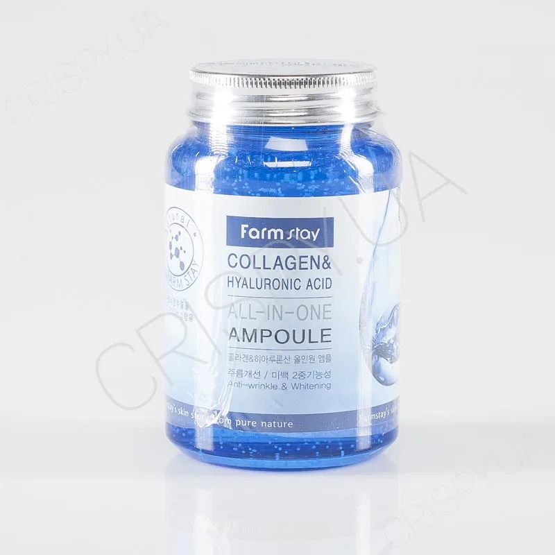 Сироватка для обличчя з гіалуроновою кислотою та колагеном FARMSTAY COLLAGEN & HYALURONIC ACID ALL-IN ONE AMPOULE - Антивікова косметика Фармстей