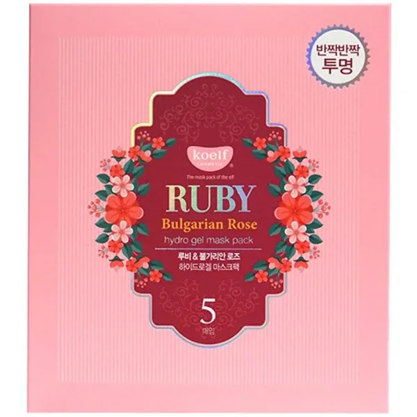 Petitfee&Koelf hydrogel Mask Pack Ruby & Bulgarian Rose - Гідрогелева маска з олією троянди і рубіновою пудрою