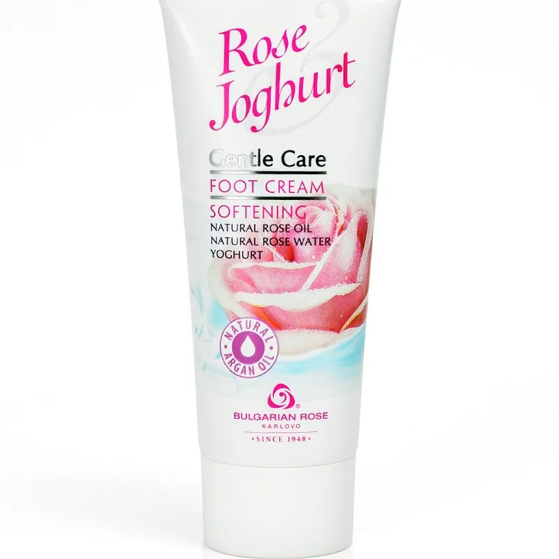 Пом’якшувальний крем для ніг Rose & Joghurt з трояндовою олією та йогуртом від Bulgarian Rose 75 мл