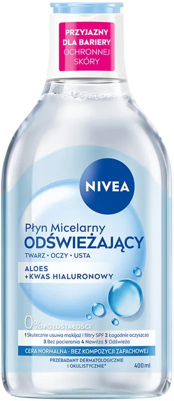 Міцелярна вода NIVEA Освіжаюча для нормальної шкіри обличчя очей та губ 400 мл
