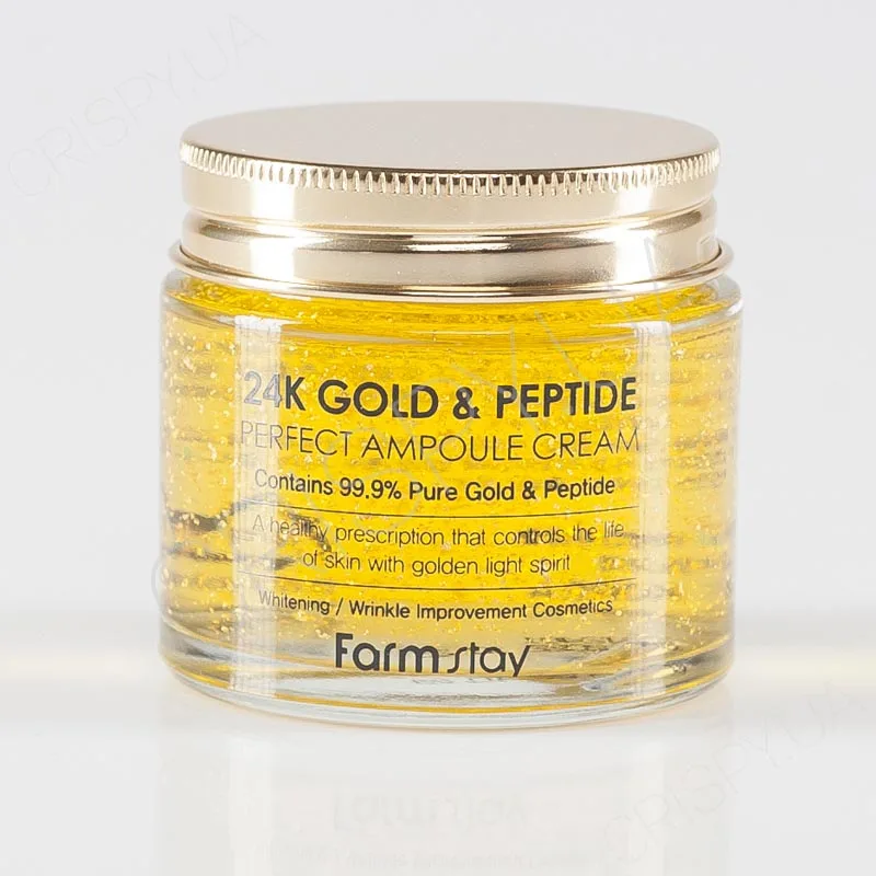 Крем з пептидами та колоїдним золотом - Купити FARMSTAY 24K GOLD & PEPTIDE PERFECT AMPOULE CREAM косметика Фармстей