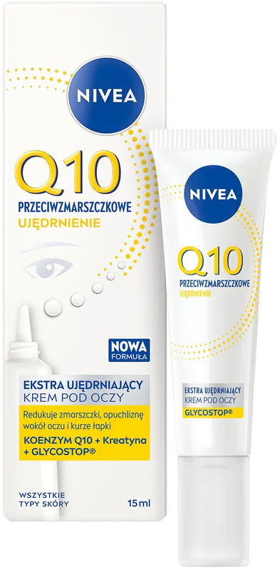 Крем для шкіри навколо очей NIVEA Q10 Power зміцнюючий проти зморщок з коензимом Q10, 15 мл