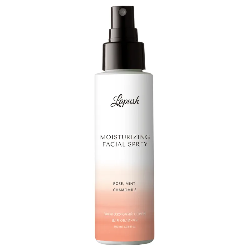Moisturizing facial spray with rose, mint and chamomile hydrolat