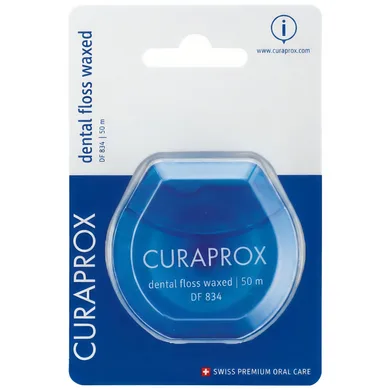 Нитка міжзубна вощена з ароматом м`яти Curaprox Dental Floss Waxed