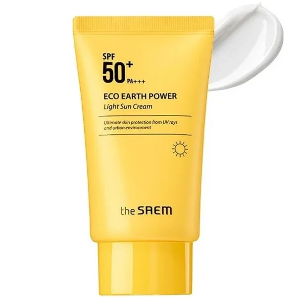 The Saem Eco Earth Power Light Sun Cream SPF50+ PA+++ - Легкий сонцезахисний крем