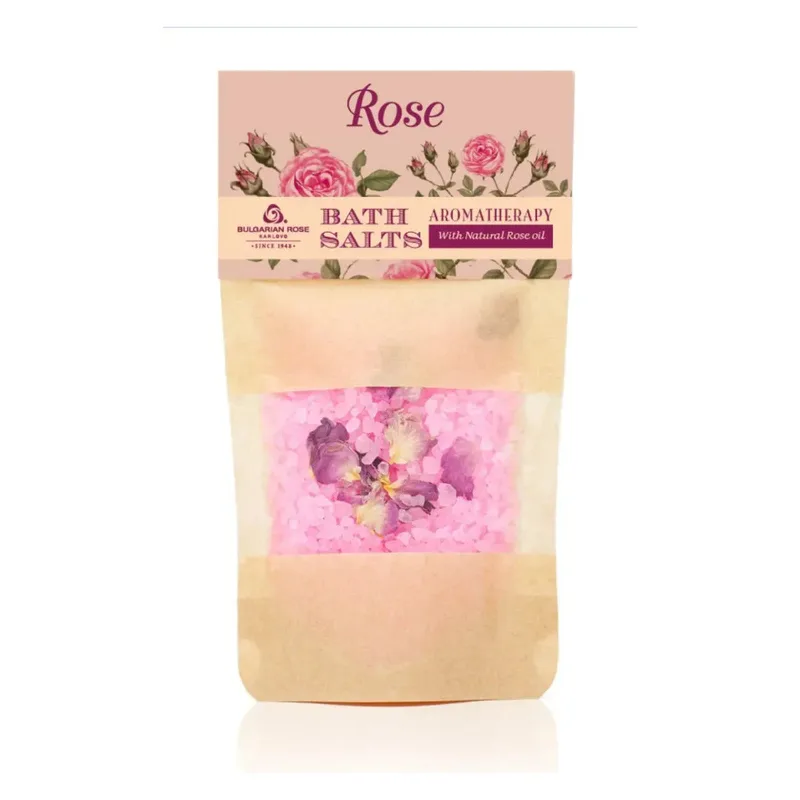 Сіль для ванн з пелюстками та ефірною олією троянди від Bulgarian Rose 100 г