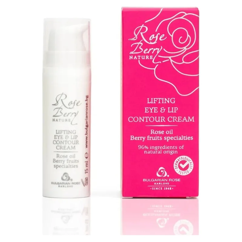 Ліфтинг-крем для контуру очей і губ Rose Berry Nature від Bulgarian Rose 15 мл