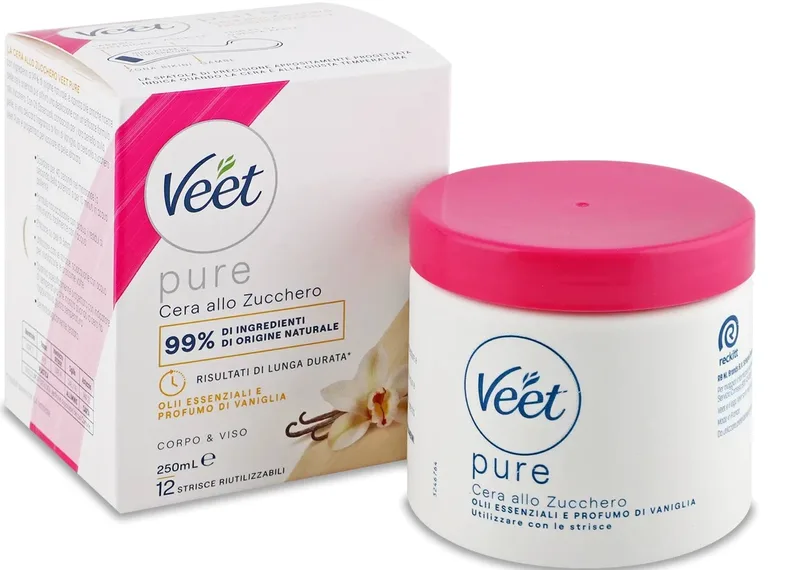 Теплий віск для депіляції Veet Salon з ефірними оліями з багаторазовими смужками 250 мл