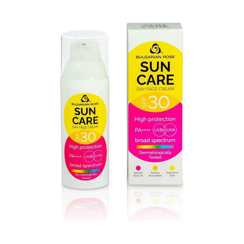 Денний крем для обличчя Sun Care SPF 30 з трояндовою олією від Bulgarian Rose 50 мл