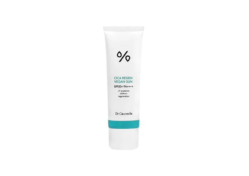 Сонцезахисний веганський крем DR. CEURACLE Cica Regen Vegan Sun SPF 50+ PA++++ для чутливої шкіри 50 мл