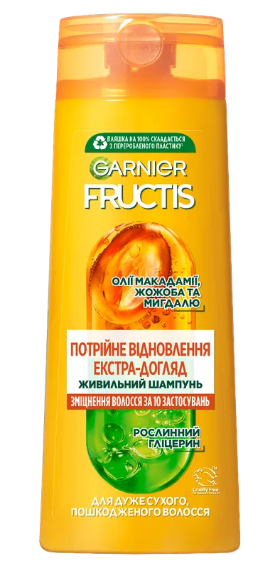 Шампунь Garnier Fructis Потрійне Відновлення Масло-догляд для сухого та пошкодженого волосся, 400 мл