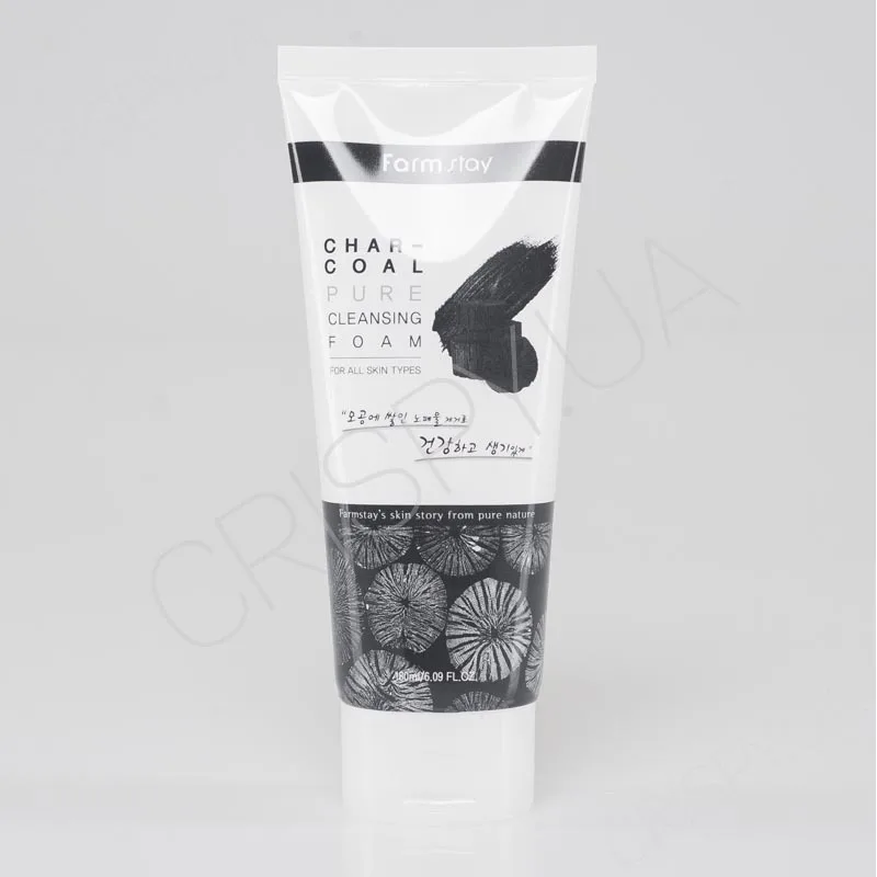 Пінка для вмивання з деревним вугіллям FarmStay Charcoal Pure Cleansing Foam 180 мл
