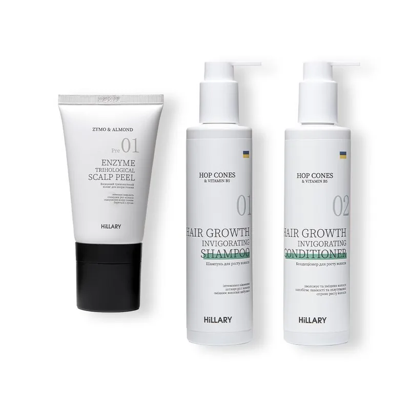Enzyme peeling for the scalp + Complex for hair growth Hop Cones & B5 Hair Growth Invigorating