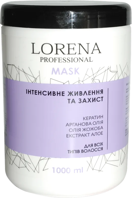 Маска для волосся LORENA Professional інтенсивне живлення та захист 1000 мл