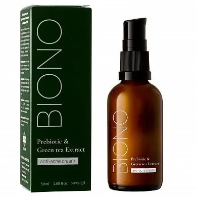 Anti-acne facial cream with prebiotics and green tea extract