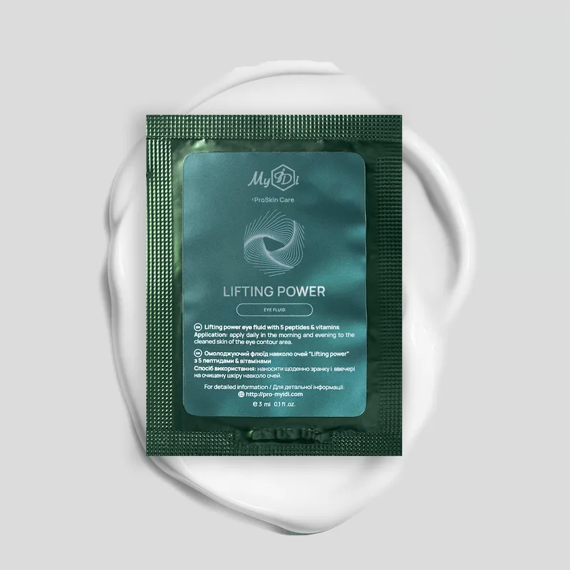 Омолоджуючий флюїд навколо очей з 5 пептидами & вітамінами LIFTING POWER eye fluid (пробник), 3 мл