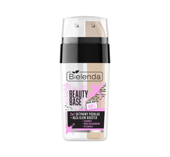 Сатиновий тональний крем + база під макіяж 2в1, відтінок 1 світлий - BEAUTY BASE
