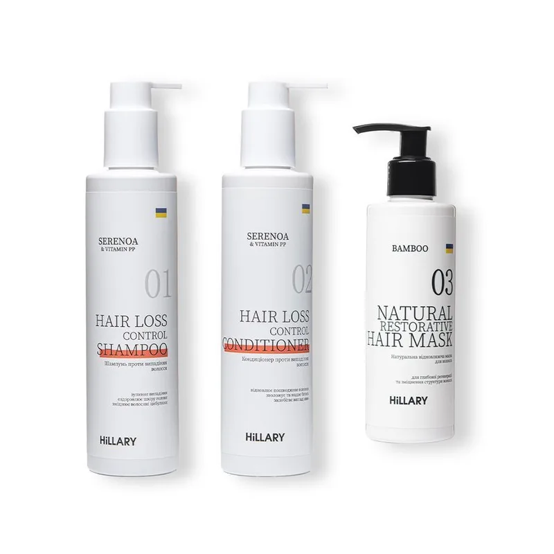 Serenoa & RR Hair Loss Control set, 500 ml + Natural Bamboo mask, 200 ml