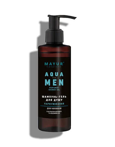 Парфумований шампунь-гель для душу 3 в 1 для чоловіків "Aqua for men" натуральний TM Mayur