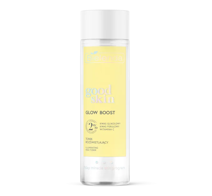 Освітлюючий тонік Bielenda Good Skin Glow Boost Illuminating Face Toner з гліколевою кислотою, 200 мл