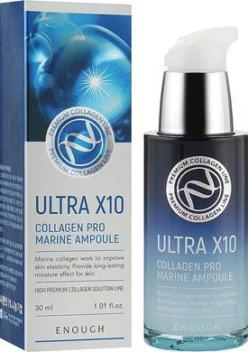 Сироватка для обличчя з колагеном - Enough Ultra X10 Collagen Pro Marine Ampoule, 30 мл