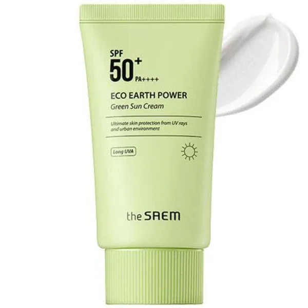 The Saem Eco Earth Power Green Sun Cream - Сонцезахисний крем-коректор