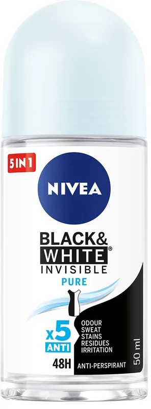 Антиперспірант NIVEA Чорне та Біле невидимий: чистий, кульковий 50 мл