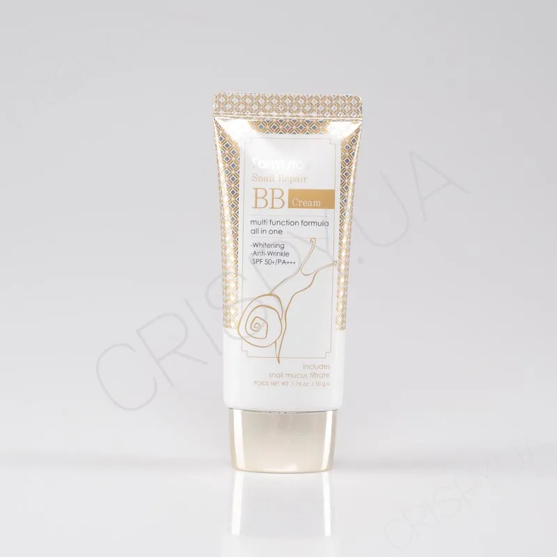 Сонцезахисний BB-крем з муцином равлики FARMSTAY SNAIL REPAIR BB CREAM SPF 50+ ✽Корейська косметика Фармстей