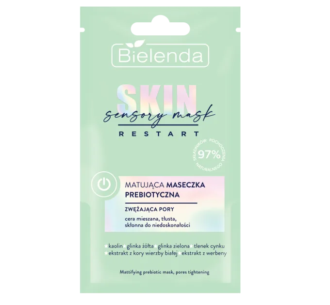 Матувальна маска для обличчя з пребіотиками, що звужує пори - Skin Restart Sensory Mask