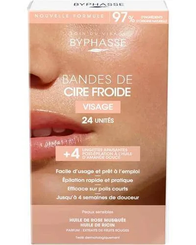 Cold Wax Strips Face & Delicate Areas Смужки для депіляції обличчя - Byphasse