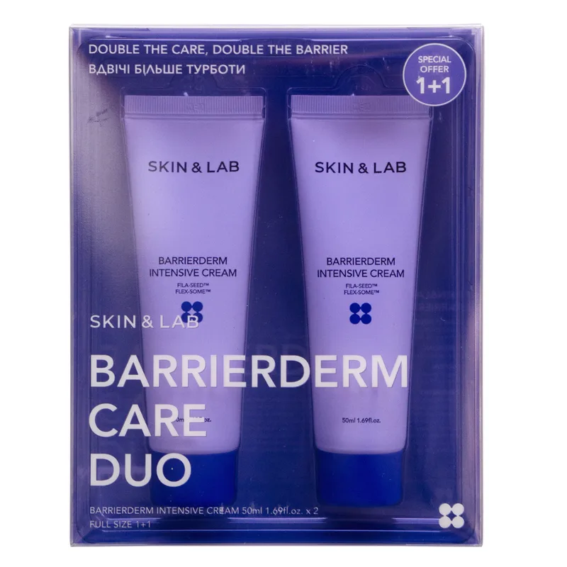 SKIN&LAB Barrierderm Care Duo Set 50+50 ml — Набір з 2 бар’єрних кремів з керамідами