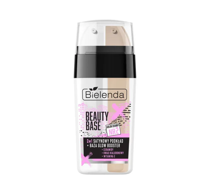 Сатиновий тональний крем + база під макіяж 2в1, відтінок 2 темний - BEAUTY BASE