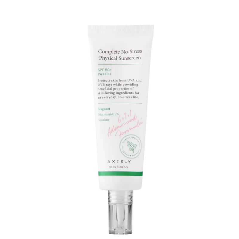 AXIS-Y Complete No-Stress Physical Sunscreen SPF50+ PA++++ — Легкий мінеральний сонцезахисний крем SPF 50