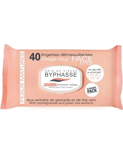 Make-up Remover Wipes Pomegranate Extract And Green Tea Очищуючі серветки - Byphasse