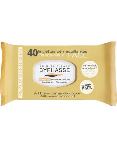 Make-up Remover Wipes Sweet Almond Oil Sensitive Skin Очищуючі серветки - Byphasse
