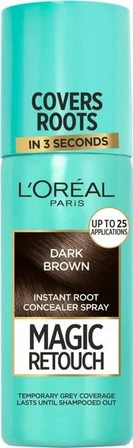 Спрей для зафарбовування сивого коріння L'Oréal Paris Magic Retouch відтінок 2 Темно-каштановий 75 мл
