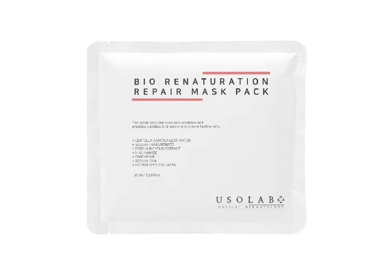 Заспокійлива тканева маска для обличчя USOLAB Bio Renaturation Repair Mask Pack