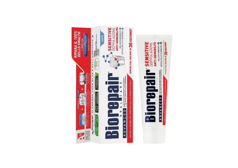 Зубна паста Biorepair Позбавлення чутливості Подвійна дія 75 мл (8017331077849/8017331097175)